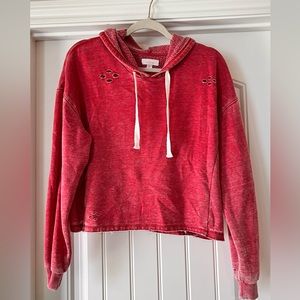 Colsie Cropped Hoodie (lightweight & distressed)